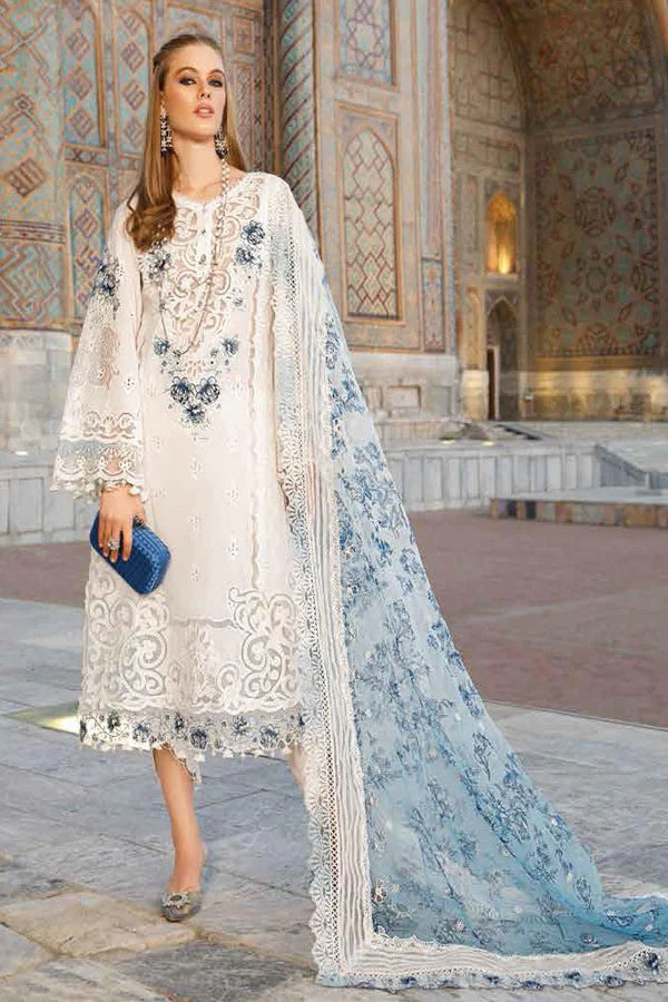 MARIA B | LASER CUT EMBROIDEY | UNSTITCH FORMAL WEAR COLLECTION | BY SHAEBIZ