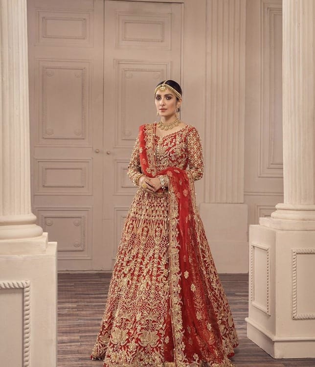 anaya bridal red lehenga